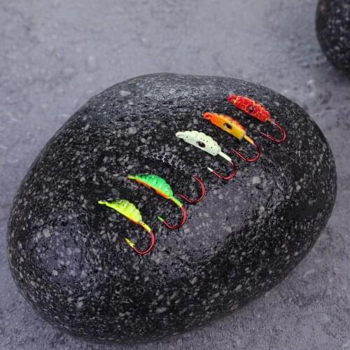 WALK FISH 6PCS/Lot Winter Ice Fishing Lure 3D Eyes Ice Jig 6Color Winter Bait Hard Lure Fishing Hook