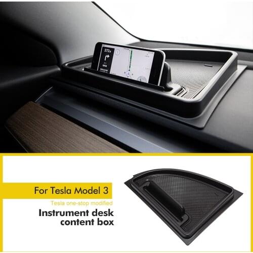 Model3 Car Front Dashboard Storage Box For Tesla model 3 Accessories Instrument panel Storage Tray For Auto Tesla Three 2020