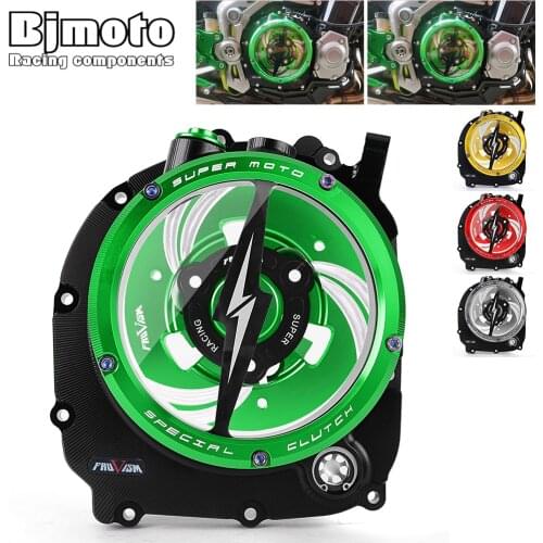 For Kawasaki Z900 CNC Racing Clear Clutch Cover & Spring Retainer R For Kawasaki Z 900 ZR900 2017-2021 Z900RS 2018-2021
