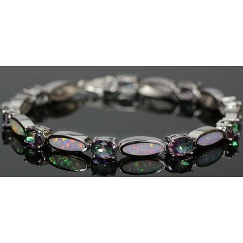 SZ0017 New Design Precious Fire Opal Gem AAA Crystal Stamped Bracelets For Women Fashion Bracelets Fine Jewelry