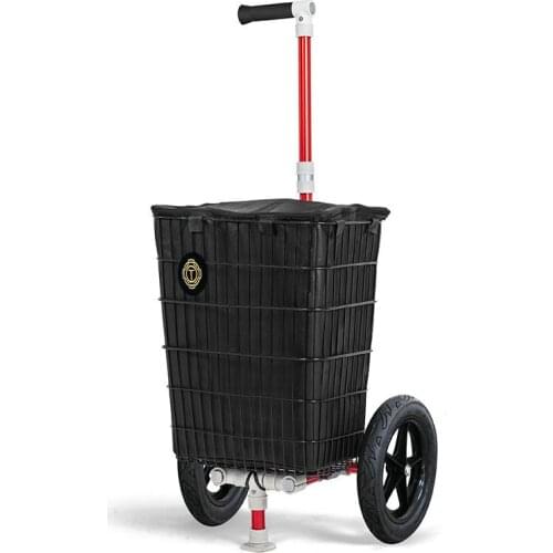 2 In 1 Multifunctional Trolley Cart & Bicycle Trailer, Grocery Utility Wagon with 12 Inch Non-Inflatable Rubber Wheels
