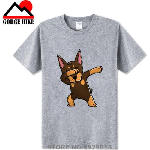 2019 Dobermann T Shirt Doberman Pinscher Pet Owners Dog Puppy Military Work S-3XL Dab Brown Doberman Pinscher Cartoon t shirt