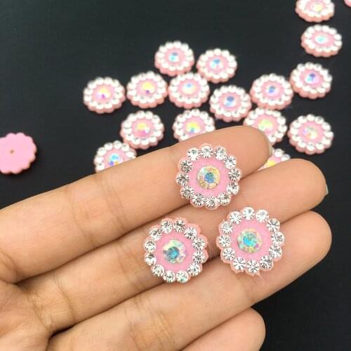 30pcs 3D Sew-On Rhinestone Diy Patch Patches for Clothing Flower Patches Sew on Patches Pearl Applique Rhinestone Flowers
