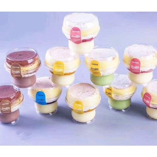 50pcs High quality creative small transparent plastic cups baking package ice cream pudding jelly fruit dessert cup with lids
