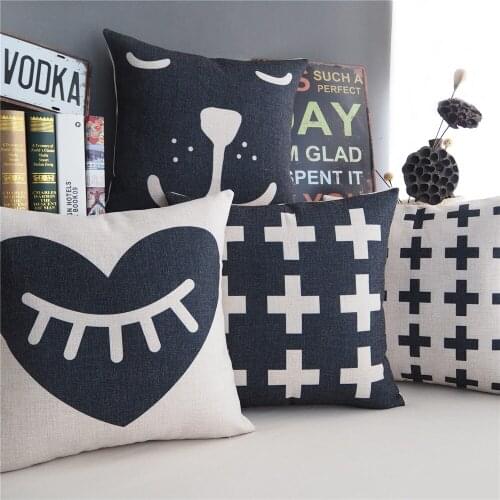 England Simple modern Geometry pattern 4112 Linen Cushion Cover Home Decorative Pillow Case Sofa Chair Waist Pillow cover