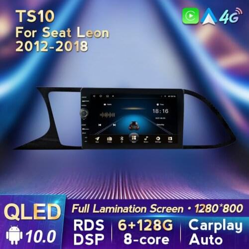 MLOVELIN Android 10 8Core QLED Screen For Seat Leon 3 2012-2018 Car Radio Multimedia RDS GPS Navigator Carplay Player