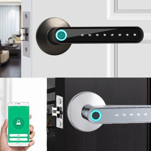 Fingerprint Door Lock Smart Bluetooth Password Handle USB Lock APP Keyless