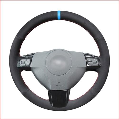 Black Suede Hand Sew Comfortable Soft Steering Wheel Cover for Opel Astra (H) 2004-2009 Zaflra (B) Signum 2005 Vectra (C) Parts
