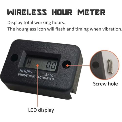 Digital Vibration Hour Meter Gauge Wireless for Vibrating Machine Motorcycle ATV Boat Marine Digital Hour Meter Car Accessories