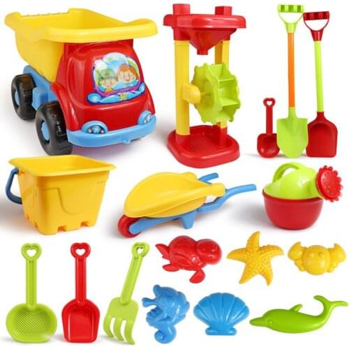 ChildrenS Beach Toys Summer Beach Outdoor Play Water Digging Sand Play Water Toy Beach Car Hourglass Shovel