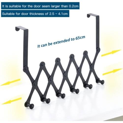 Door Hanger Hooks Collapsible Shrinkable Multiple Style Options Household Coat Towel Door Hanging Storage Bathroom Accessories