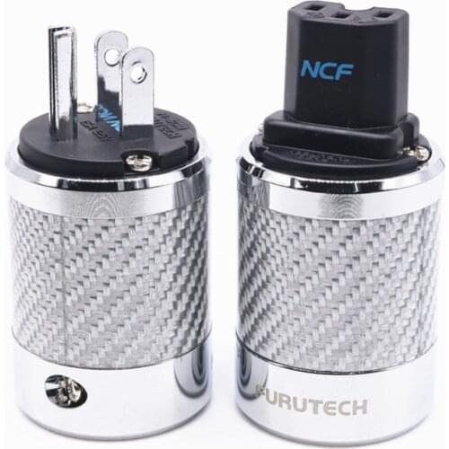 HiFi Schuko Plug Furutech FI-E50 NCF (R) FI-50 (R) Power Connector Adapter Plug Rhodium high end box 15A 125V