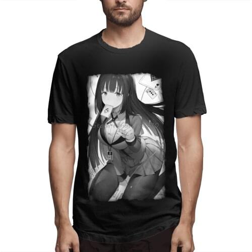 Kakegurui Yumeko Jabami Compulsive Gambler Anime Kawaii T Shirt O-neck Short Sleeve T-shirt Men Cotton Tees Streetwear Harajuku