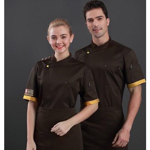Chef Overalls Short Sleeve Professional Chef Service Summer Breathable Jacket Hotel Restaurant Work Clothes Tooling Uniform