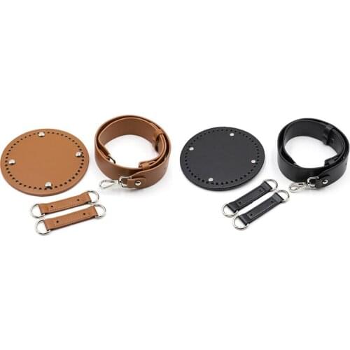 Leather Bag Bottom Wide Shoulder Strap Woven Bag Set Handmade Accessories for DIY Bag Backpack Woven Bucket Bag