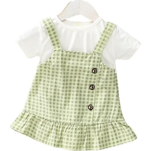 Summer Baby Girl Dresses Children Casual Print Clothes Cotton New Kids O-Neck Active Clothing Patchwork Toddler Fashion Costume