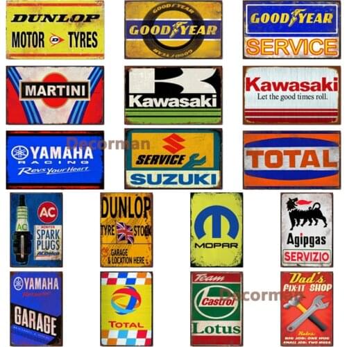 [ Mike86 ] Motor Oil Total Tire Japan Tin Sign Retro Posters Iron Painting Gift art decor Pub LTA-1807 20*30 CM