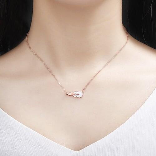 Cute Creative Tiny Violin Pendant Necklaces For Women Simple Style Female Party Necklace Accessories Friendship Best Gifts