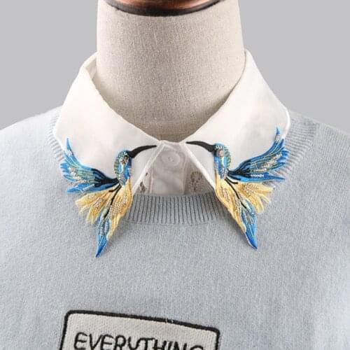 Fashion new embroidery women Detachable Shirt Sweat Lace false collar beaded neckline shirt half-length Clothes Accessories