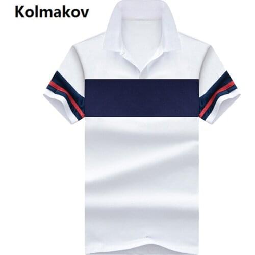 2019 fashion joint color Polos Mens POLO Shirts 100% Cotton Slim Fit Short Sleeve Polo Casual Male Polo Shirt M - 4XL