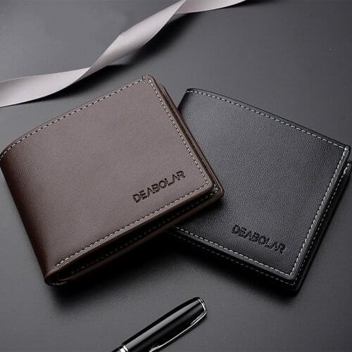 Mens Business Bifold Short Wallets Credit ID Card Holder Wallet Masculina Billetera Hombre Men Purse Male Money Slim Uomo Porte