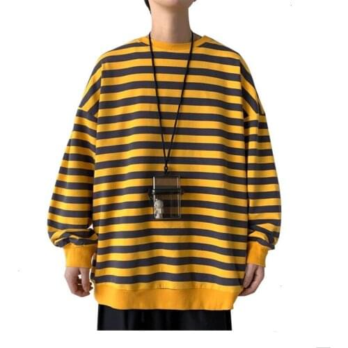 Man Korean Style Casual Pullovers Striped Men Hoodies 2021 Autumn New Fashion Harajuku Mens Sweatshirts 4 Colors
