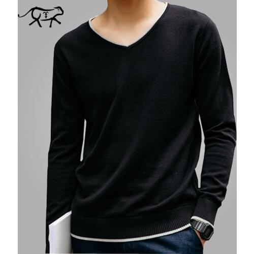 Solid Color Pullover Men V Neck Sweater Men Long Sleeve Shirt Mens Sweaters Casual Dress Male Brand Cashmere Knitwear Pull Homme