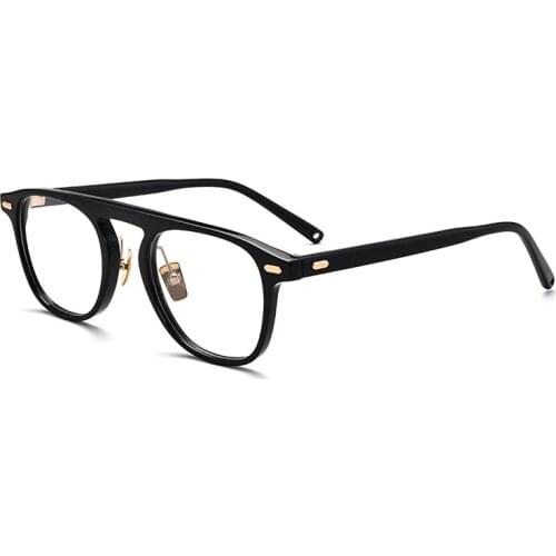 Retro Literature Glasses Frames Men Integrated Acetate Exquisite Vintage Myopia Prescription Blue Light Clear Lens Eyeglasses