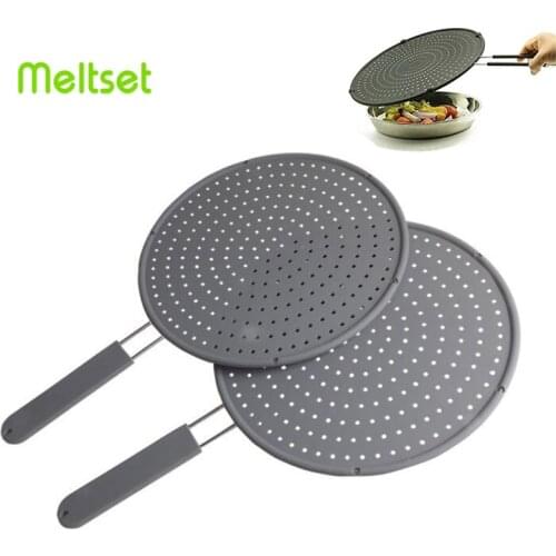 3in1 Silicone Splatter Guard Nonstick Oil Pan Lid Kitchen Lid Drain Board for Frying Pot Mat Kitchen Accessories