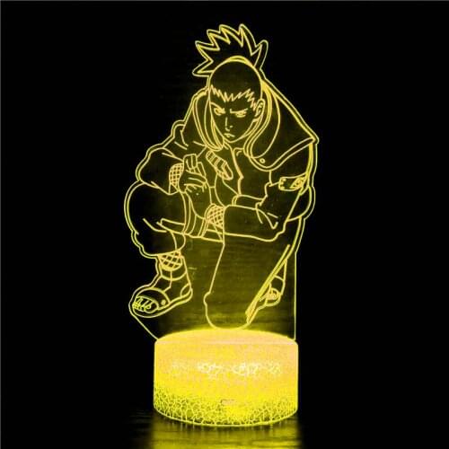 LED night light anime action figure Shikamaru Nara play Kakashi 3D table lamp toys for children bedroom desktop decorative gift