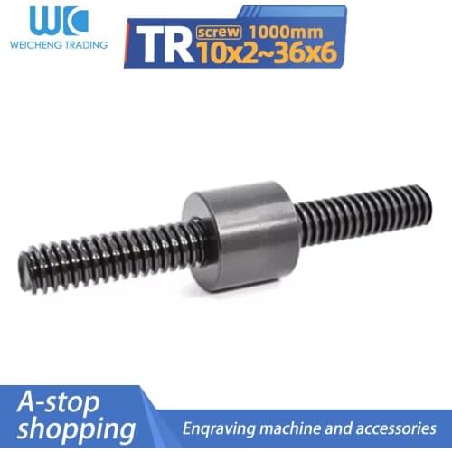 Trapezoidal screw + cylindrical nut Trapezoidal screw Screw Tr 10 12 16 20 25 28 30 32 36 -1000mm T type screw
