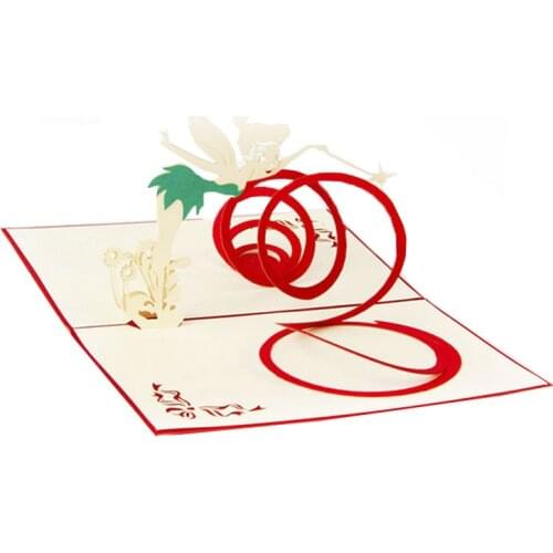 Magic Girl 3D Pop Up Paper Laser Cut Greeting Cards Creative Handmade Postcards for Birthday Valentines Day Souvenirs W212