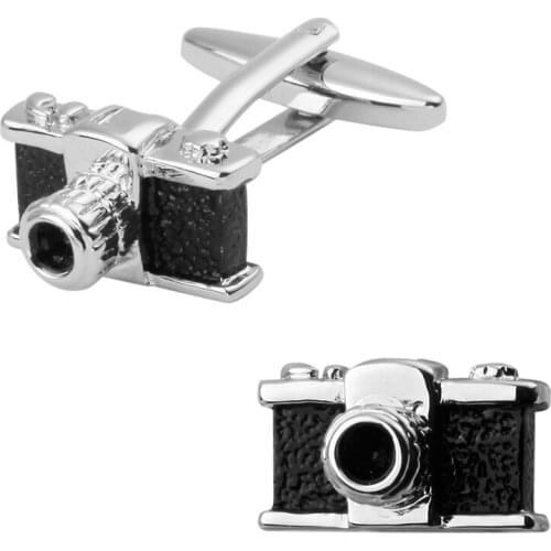 Mens shirts Cufflinks high-quality copper material Black camera Cufflinks 5 pairs of packaging for sale