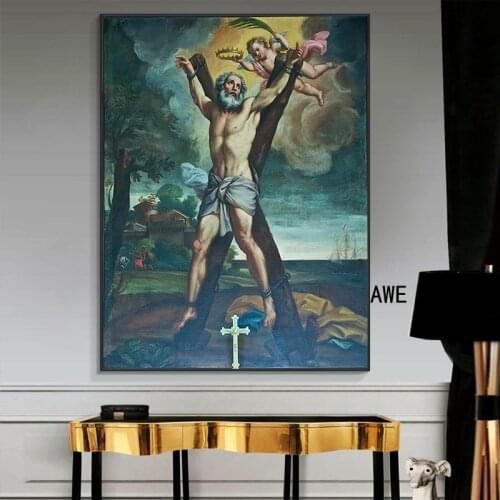 Famous Canvas Art Crucifixion of Saint Andrew Paintings on The Wall Christian Wall Art Canvas Prints Wall Pictures for Home Deco