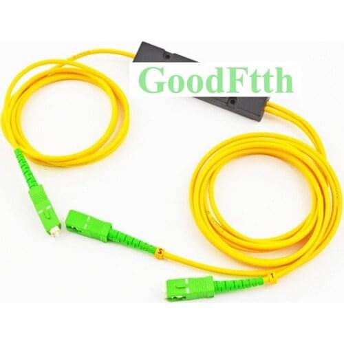1:2 1x2 Optical Coupler FBT PLC Splitter SC-SC APC SM Cable 1-1.5m Customized Ratio GoodFtth
