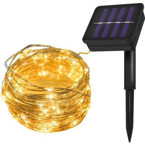 5M 10M 20M Babys Breath Star Lighting Chain 100led Solar Copper Wire Lamp Outdoor Waterproof Christmas Decorative Courtyard