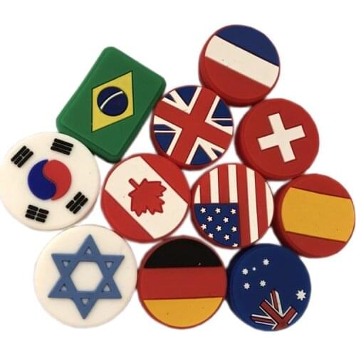 5pcs Retail multi National flag Tennis vibration dampeners DE AUS FR US SP Tennis racket damper/tennis racquet shock absorber