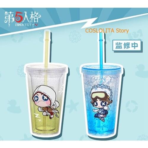 Anime Identity V Drink Cups Water Bottles Drinking Cup Cartoon Straw Cop Cosplay Men Women Sports Theme Cup Birthday Gifts
