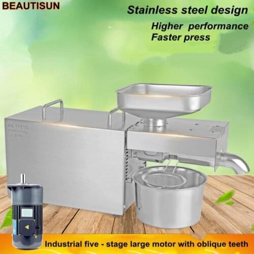 S6 110V-220V Automatic oil Press stainless steel, Consumer and commercial oil press, Peanut oil press, oil press