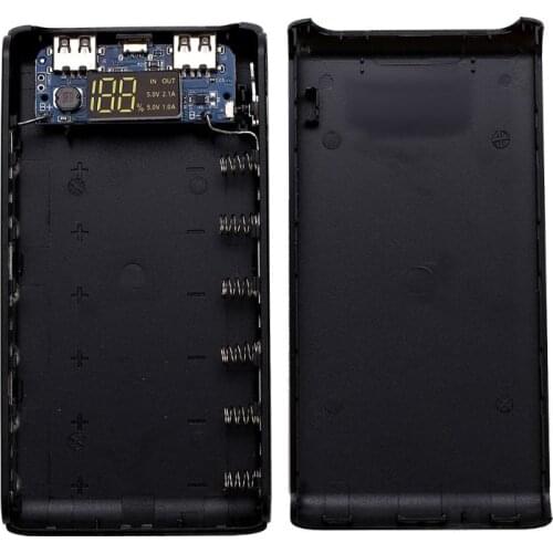 No Battery)Dual USB Output 6x 18650 Battery DIY Power Bank Box Holder Case For Mobile Phone Tablet PC