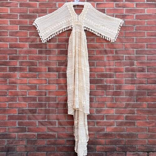 Boho Cotton Photo Shoot 4-8 Years Old Little Girl Dresses with Tassels Evening Party Costume for Photography Studio Accessories