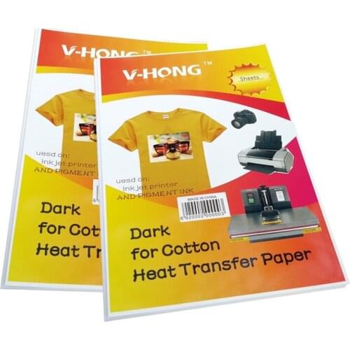 Inkjet T-shirt transfer printing paper 8.26x11.7" Pack Iron-On Dark and light T-Shirt heat Transfers Paper