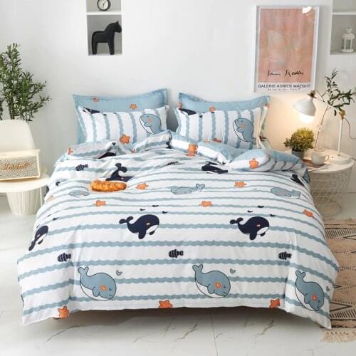 Solstice Home Textile Gray Bunny Rabbit Duvet Cover Pillowcase Plaid Flat Sheet Girl Kid Teen Bedding Linen Set 3/4Pc Bedclothes