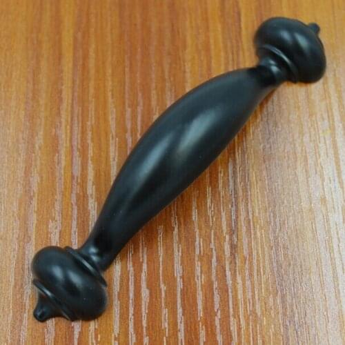 96mm black dresser kitchen cabinet door handles ,3.75" antique black drawer cupboard pulls knobs modern simple furniture handles