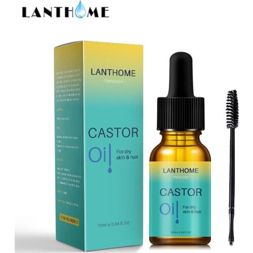 Pure Castor Oil Hair Essential Oil Eyelashes Eyebrow Growth Prevent Skin Aging Castor Organic Serum Hair Fast Growth Liquid