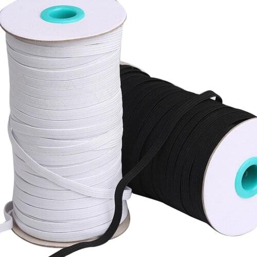 Elastic Bands White And Black 6/8 Mm Polyester Elastic Bands For Clothes Garment Sewing Accessories