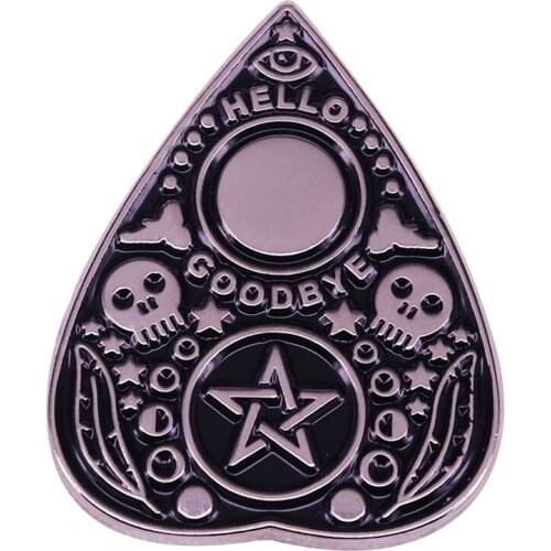 Ouija Board Enamel Pin Hello Goodbye Brooch Mystery Telling Brooch Magic Divination Accessory