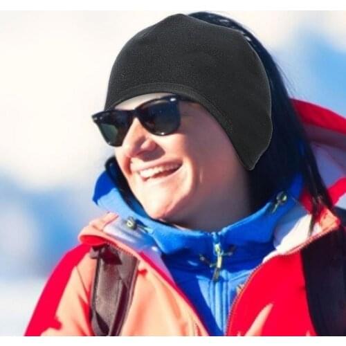 Polar Fleece Warm Hat Fall Winter Horsetail Oral Cover Helmet Lining Cap Outdoor Cycling Hiking Mountaineering Skiing Camping