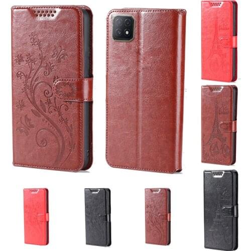 Intaglio icon butterfly flower Tower Flip Leather Wallet Phone Case For Oppo A73 5G stand function cover with card slot