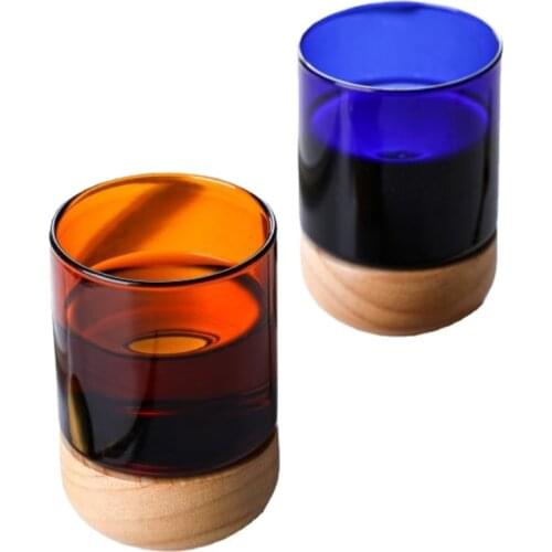 Interesting New Style 280ml Creative with Anti-Scald Wooden Base Coffee Milk Mug Beer Vodka Shochu Soda Cup Fashion Drinkware